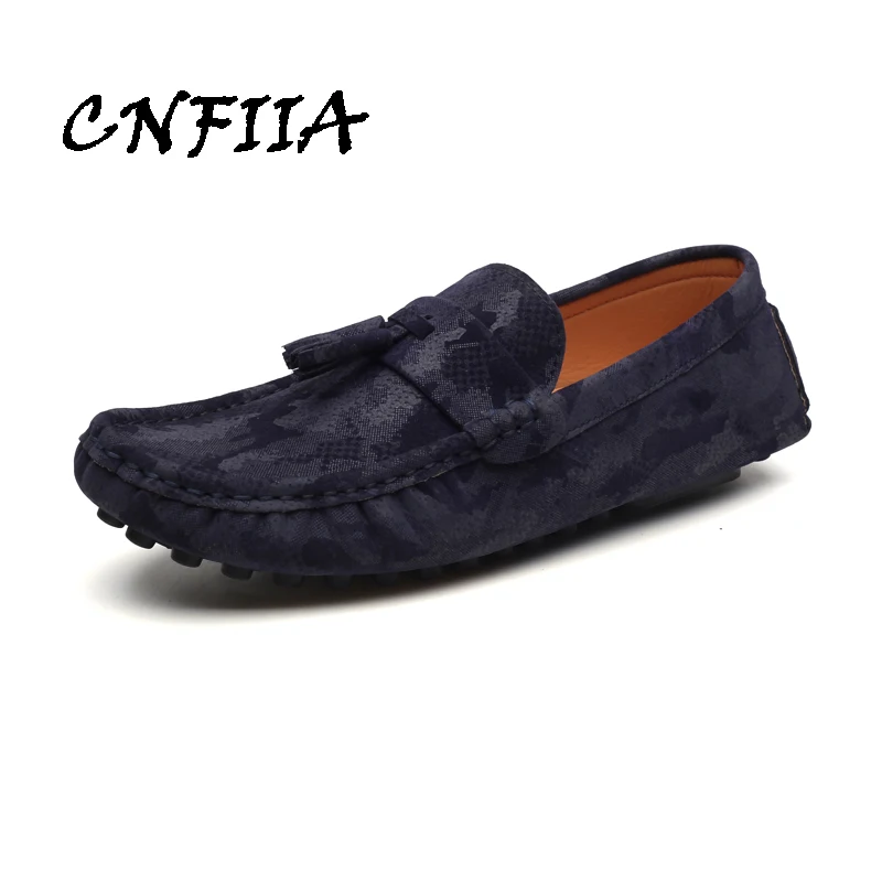 CNFIIA Для мужчин обувь без застежки Модные мужские классические туфли лоферы с кисточками серый черный синий свет обувь для вождения Мягкие