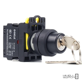 

5 PCS Push button switch Selector switch Key-operated 2-Position Latching OR Momentary IP40 LA115-A1-11Y