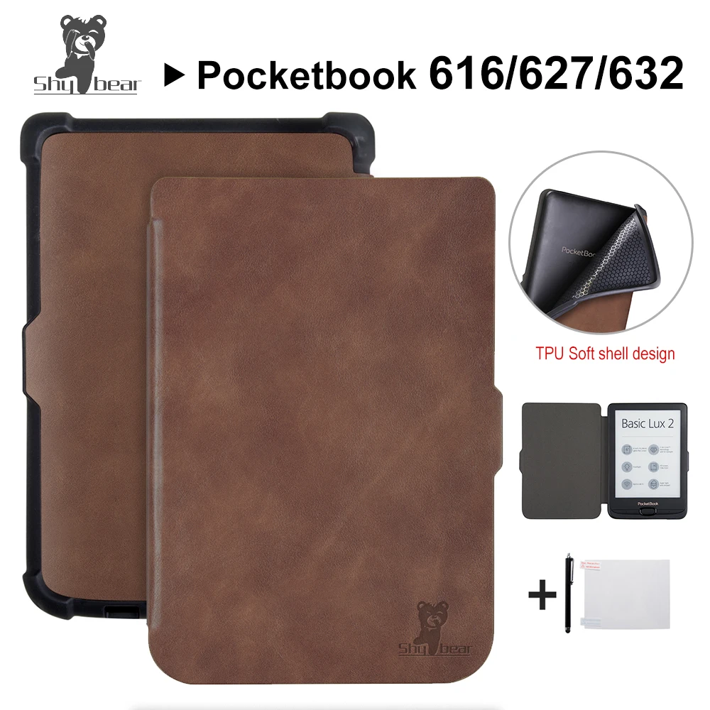 Умный чехол для Pocketbook 616/627/632 6 ''книжный чехол для PocketbooBasic lux2 Book/touch/lux4 touch hd 3 чехол + подарки