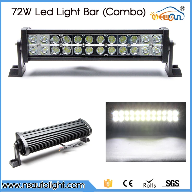 spot 72w led working lights 12v 72w light bar IP67 for