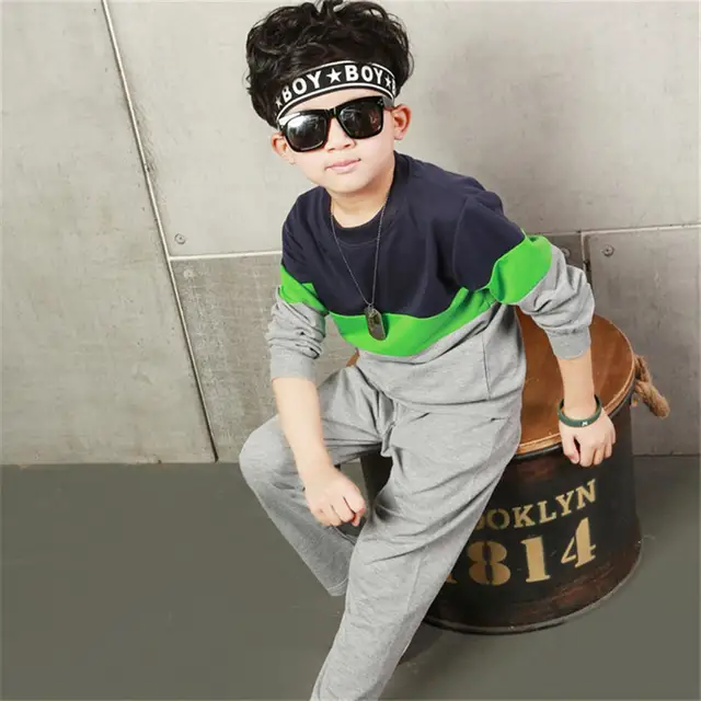 Big Boys Clothing Set Kids Spring Autumn Long Sleeve Set Casual Sport