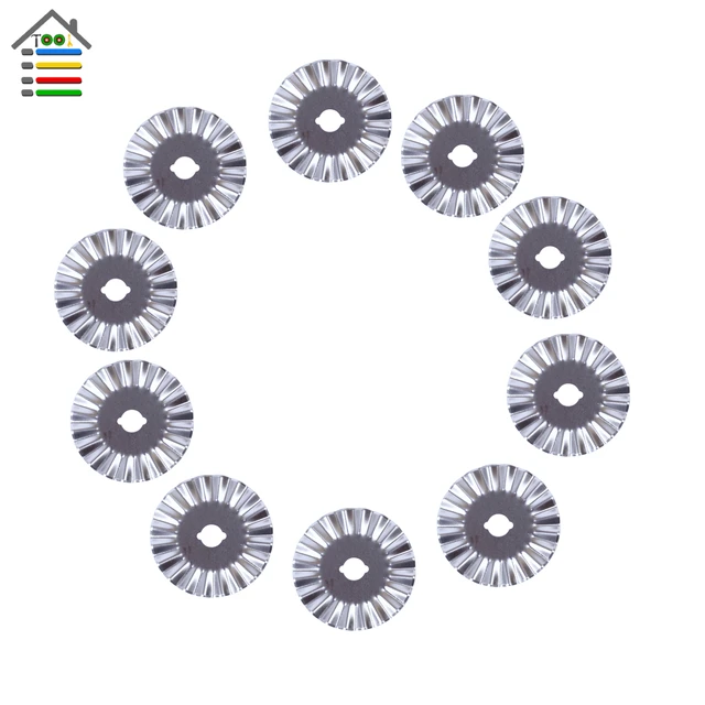 10pc 45mm Rotary Cutter Blade Refill Pinking Blades for Cloth Fabric  Portable Paper Trimmer Lacework Sewing