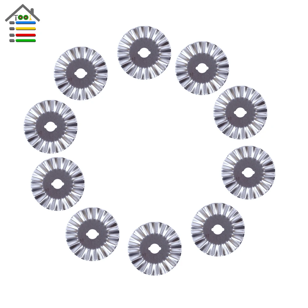 

10pc 45mm Rotary Cutter Blade Refill Pinking Blades for Cloth Fabric Portable Paper Trimmer Lacework Sewing Tools