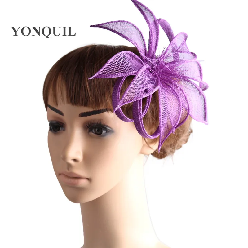 

Elegant ladies women headbands hair fascinators Fashion sinamay wedding with feather party headwear hair clips accessory MYQ105