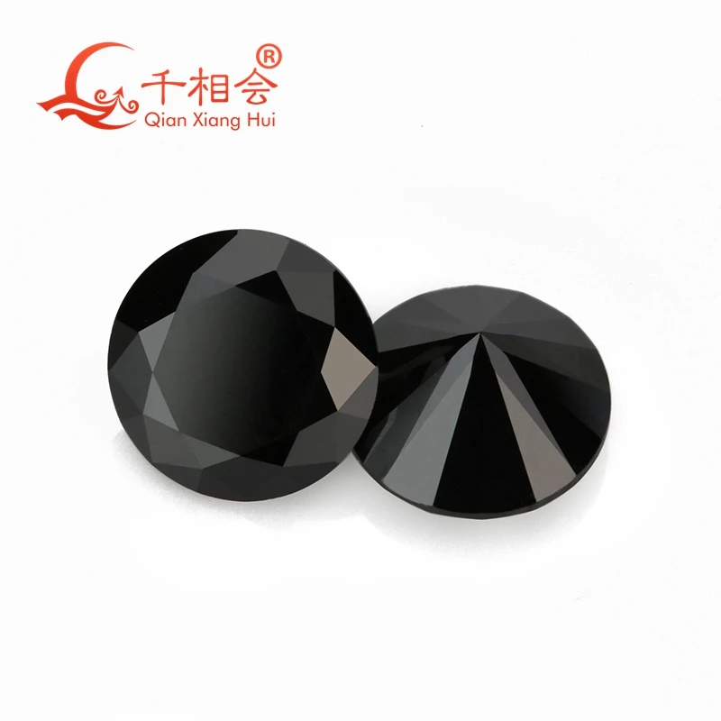 3 мм до 12 мм черный цвет круглая блестящая огранка Sic материал Муассанит россыпью камня