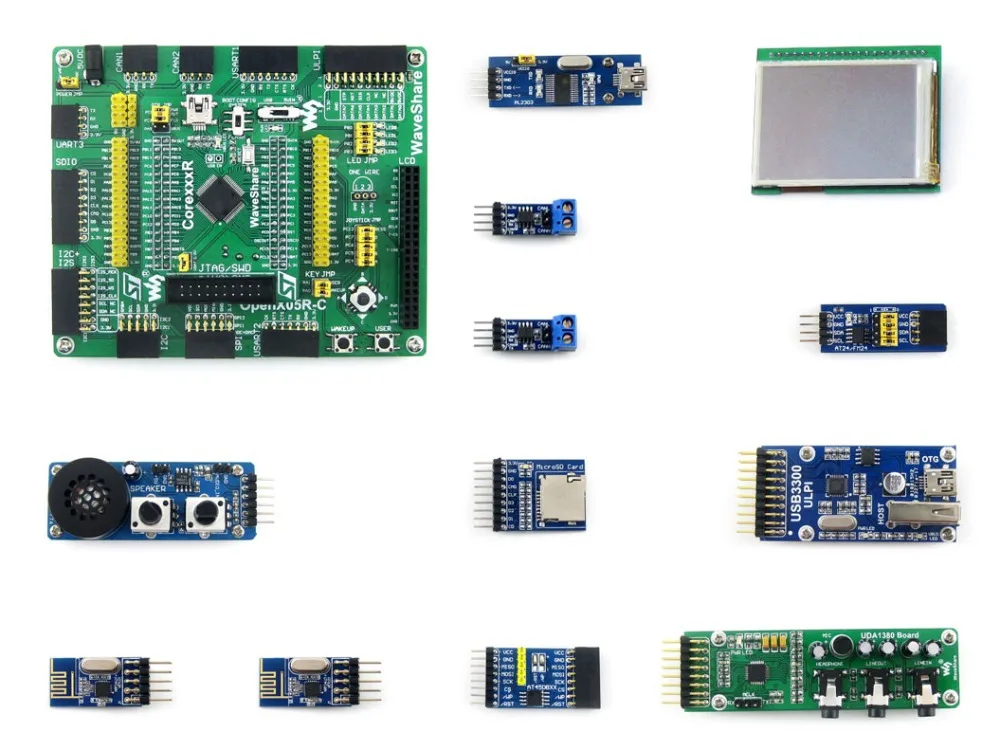 

Parts Open205R-C Pack B=STM32 Development Board,STM32F205R ARM Cortex-M3 STM32F205RBT6 MCU+2.2inch 320*240 Touch LCD+10 Module K