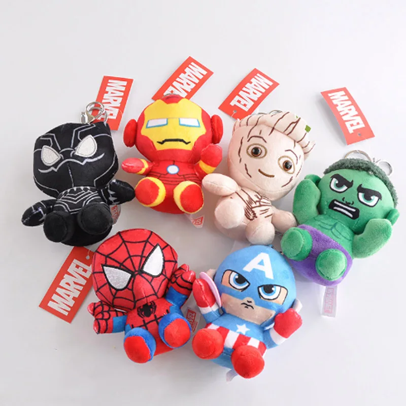 

6pcs Super Hero Captain America Thor Iron Man Spiderman Soft Stuffed Plush Toys The Avengers Movie Dolls for Kids Birthday Gift