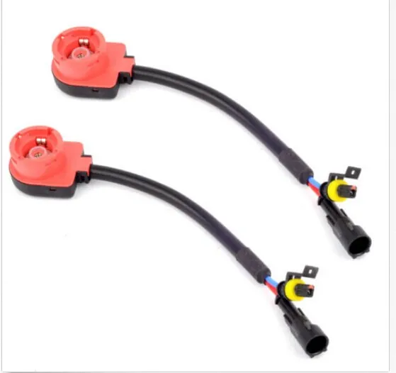 2PCS D2S D2R D2C D4S D4R D4C HID Xenon Headlight Bulbs Ballasts Wire Harness Cable Adapter Holder Wiring Socket Plug N Play