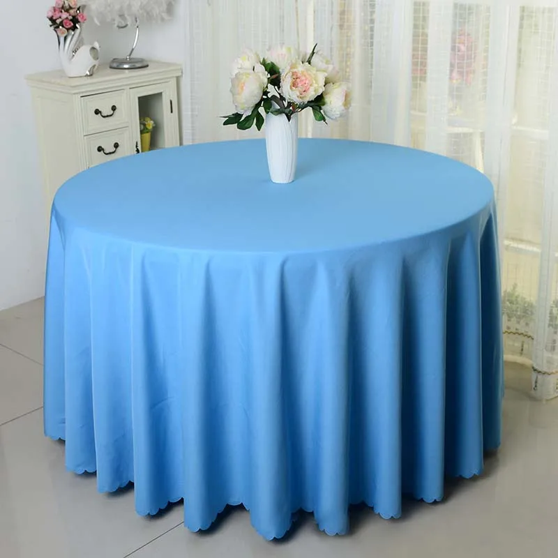 Free Shipping 10pcs Blue Wedding Decorative Polyester Round Table