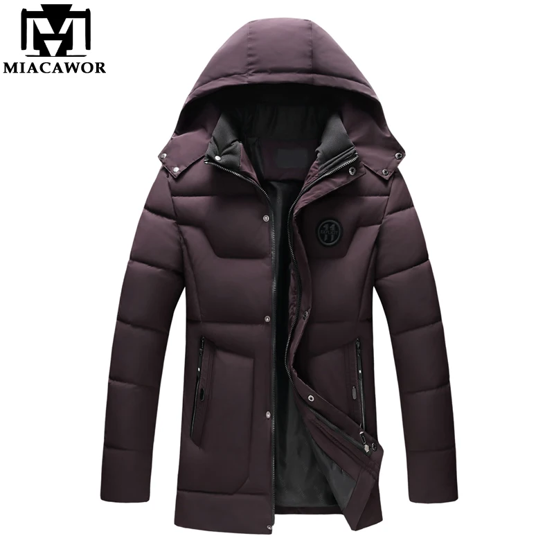 

MIACAWOR New -20 Degree Wram Parkas Men Winter Jackets Coats Hooded Casual Man Outwear Windproof Overcoat Jaqueta Masculina J499