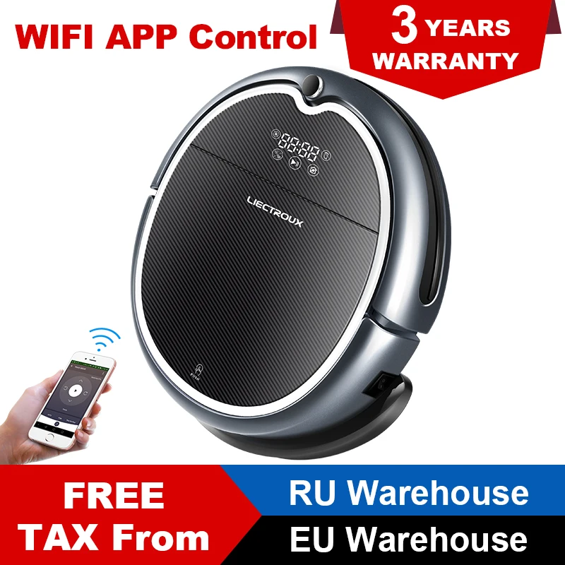 LIECTROUX Robot Vacuum Cleaner Q8000, WiFi Map Navigation Wet Dry Mop Strong Suction Smart
