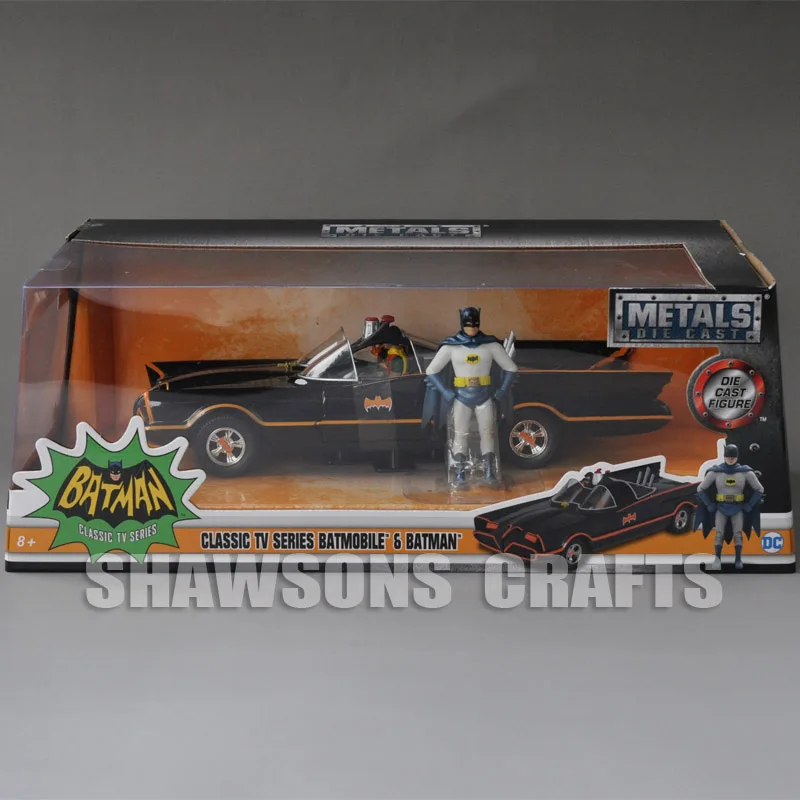 

1:24 Diecast Car Model Toy Jada Batmobile Vehicle & Batman Figure Classic TV Series 1966