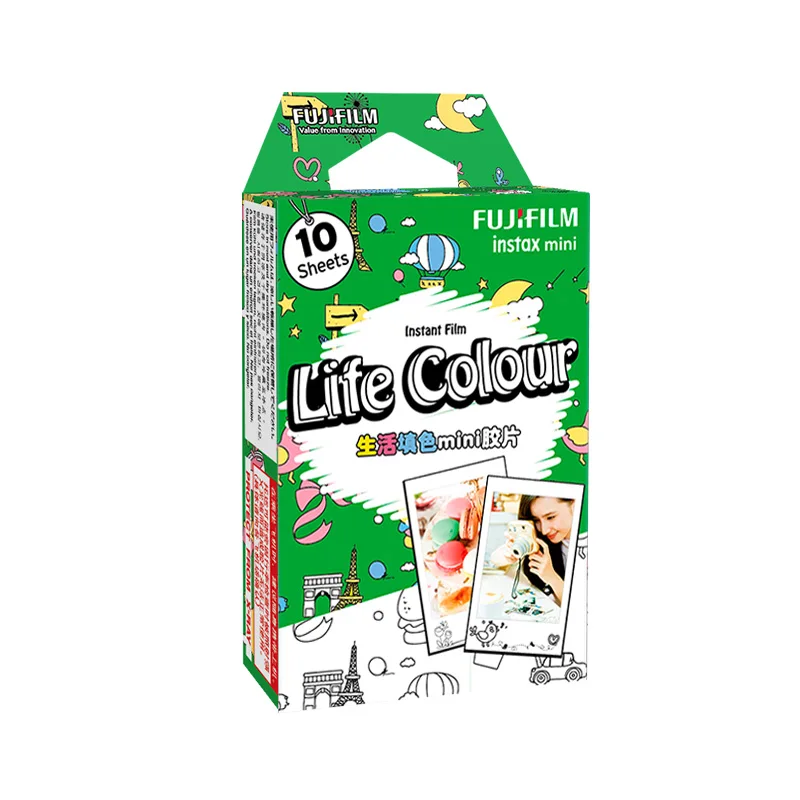 Новое поступление оригинальная пленка Fujifilm Instax Mini Instant (10 листов) Life color для Polaroid 7s