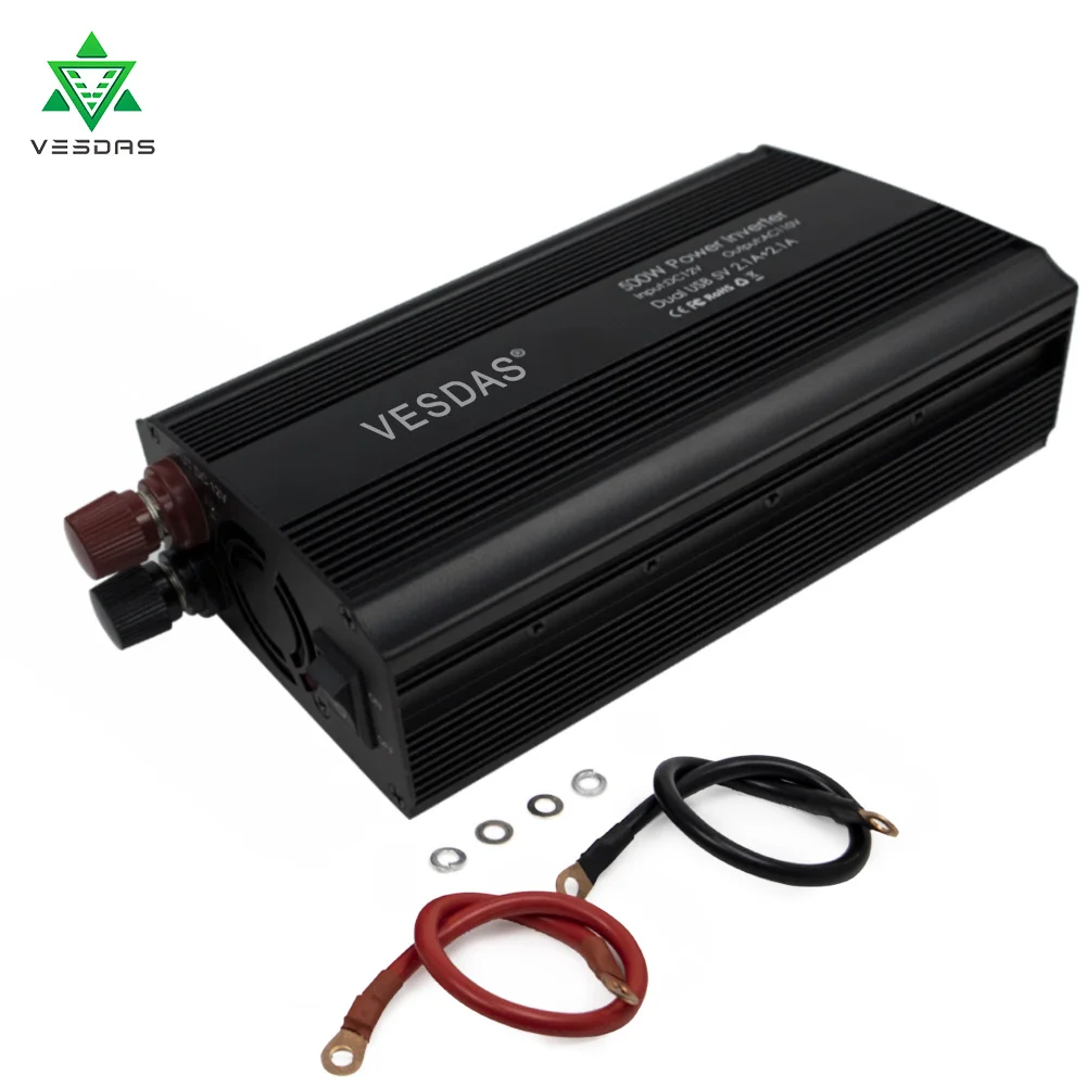 

12V DC to AC110V/60Hz 500W Modified Sine Wave Off Grid Power Inverter with Dual USB Output