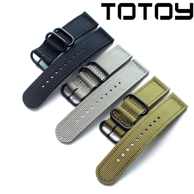 

TOTOY 18MM 20MM 22MM Real Nylon Strap Quick Release, For Outdoor Mountaineering Watch Strap, Military Watch Strap