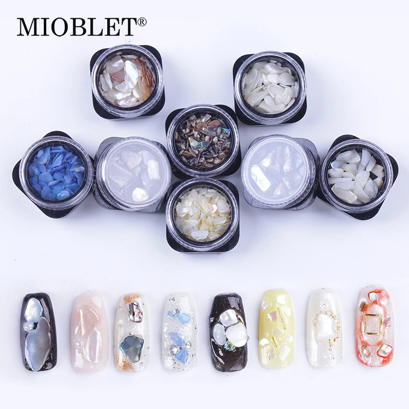 

1 Box Mixed Irregular Shell Nail Stones 3D Nail Art Decorations Abalone Broken Stones Nails Tips DIY Shiny Rhinestones Manicure