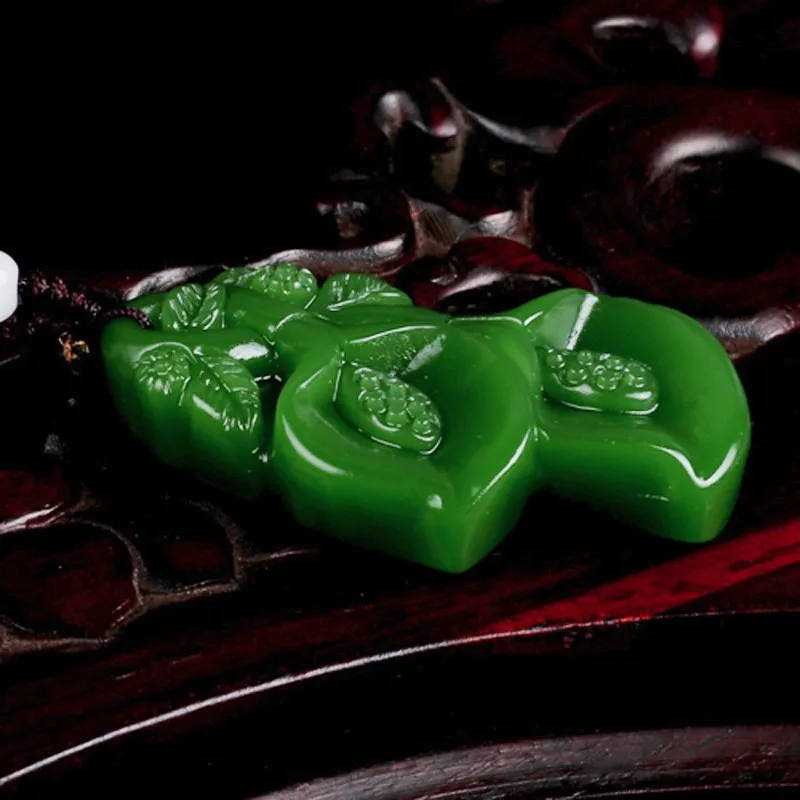 KYSZDL натуральный зеленый камень резьба подвески в форме орхидеи Мода Леди ожерелье свитер цепи каменные подвесные украшения Подарки веревка