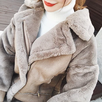 

European and American Style Thick Warm Winter Faux Fur Jackets For Women New Arrival Lady Leather Coats Short Fur Overcoat C1348