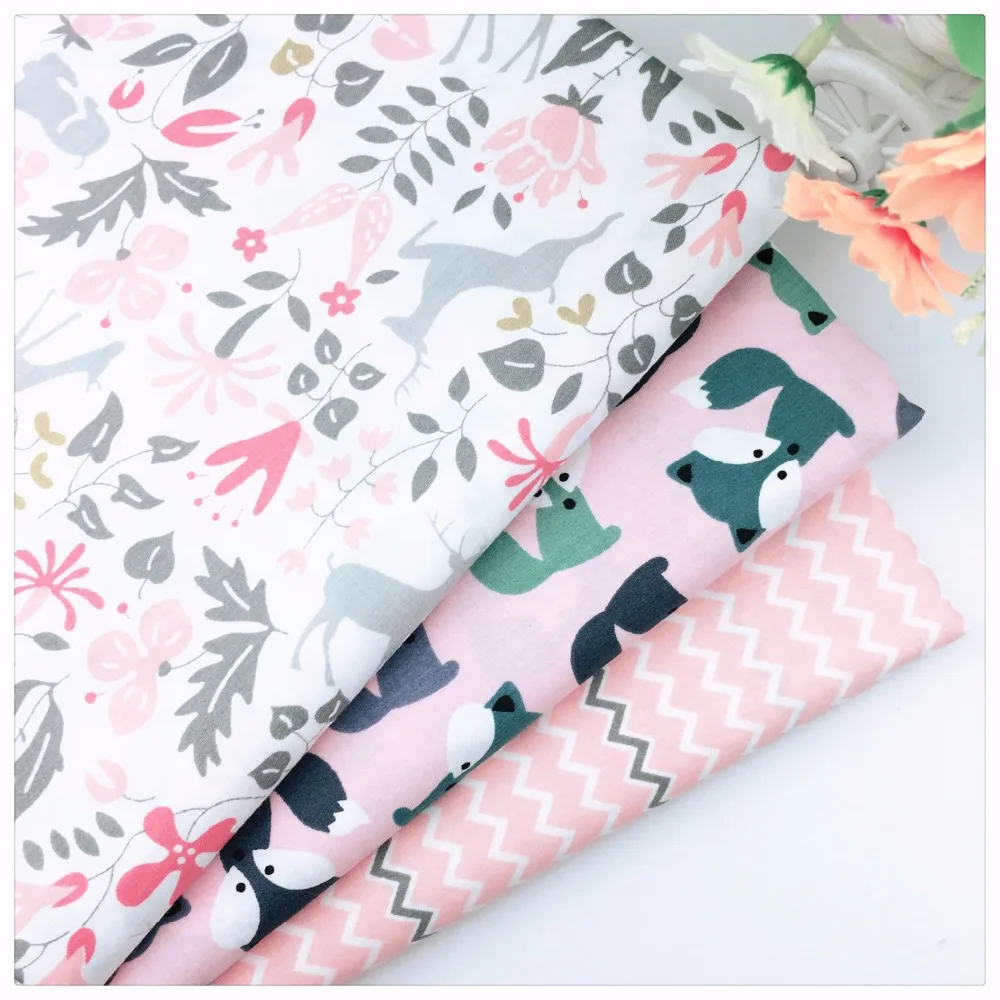 

Deer Fox Twill Cotton Fabric for Patchwork Quilts Cushions Home Textile Telas Sewing Tissue DIY Toy Crafts Tilda Cloth 2017 New