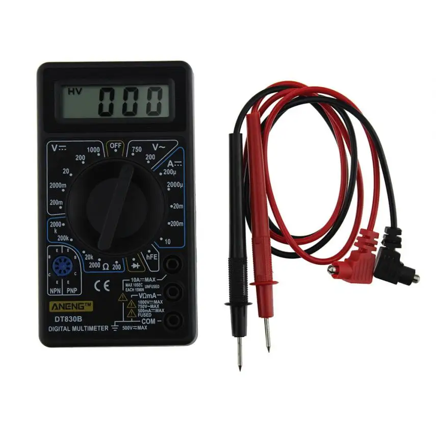 DT830B ЖК цифровой мультиметр Вольтметр Омметр Амперметр ручной тестер AC DC ранний