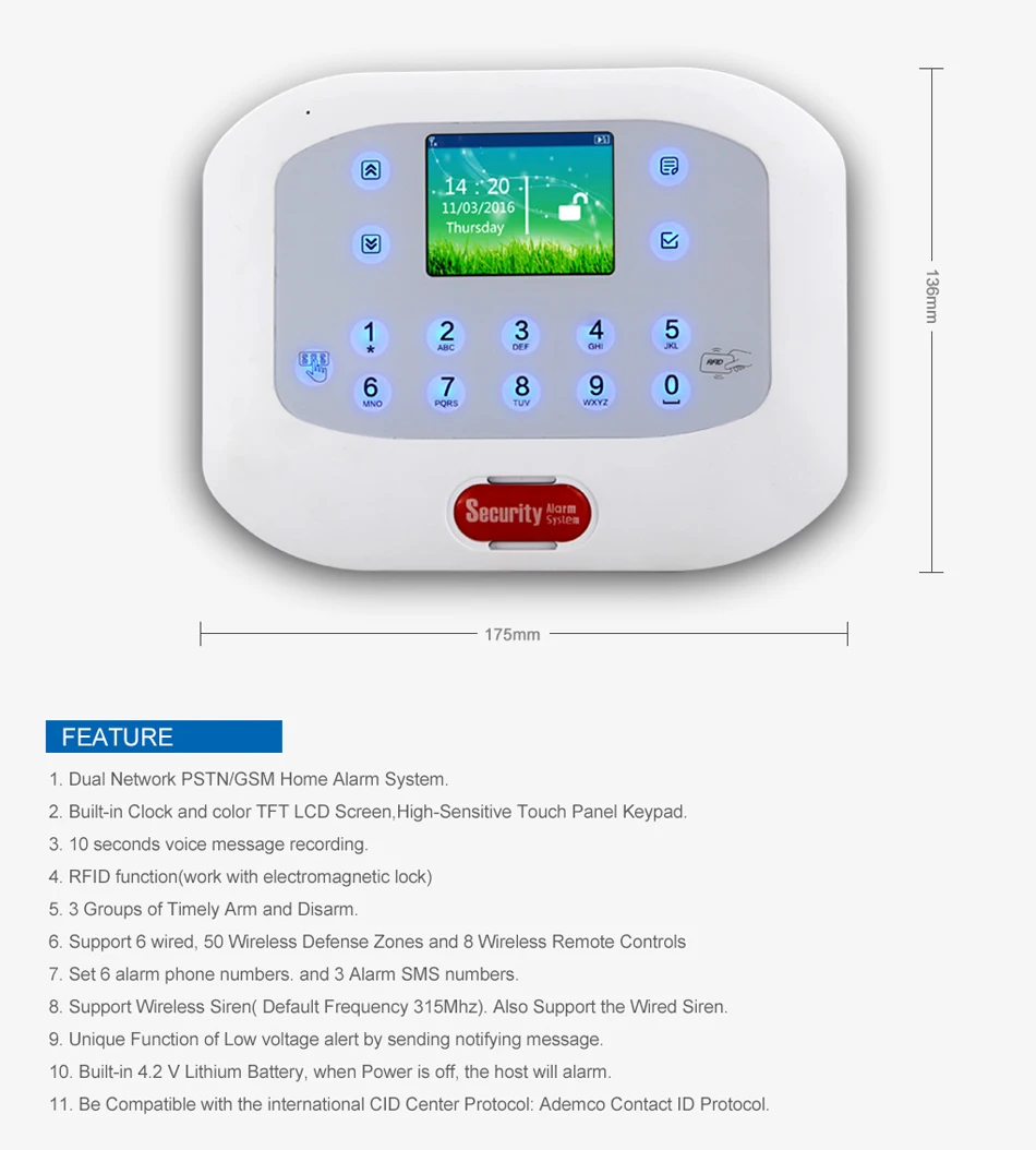 Приложение RFID Управление G5A GSM PSTN sim-карта SOS зазор домашняя система охранной сигнализации меню экран водонепроницаемый пульт дистанционного управления Сенсорная клавиатура