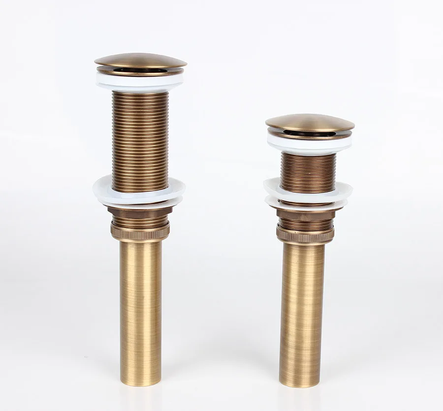 

Pop Up Basin Sink Drain, extra length Vanity Drain, Solid Brass, Multi Sytle Cap, Designer Collection