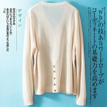 

2019 New Spring and Summer Small Cardigan Women V-Neck Sweater Air-conditioning Sunscreen Shirt Outside Sweater