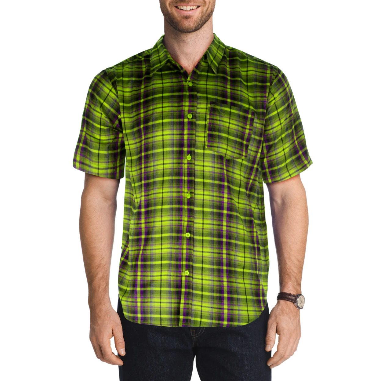3-Pack Mystery Deal: Men's Plaid Short Sleeves Button Down Shirts (5)