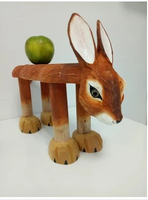 Массивное дерево милый кролик обувь стул украшения сиденье кролик в форме животного деревянный стул для маленьких детей От 1 до 3 лет дизайнерская мебель