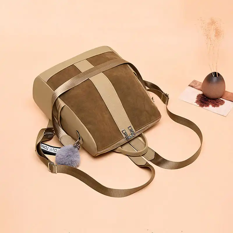 suede backpack women's