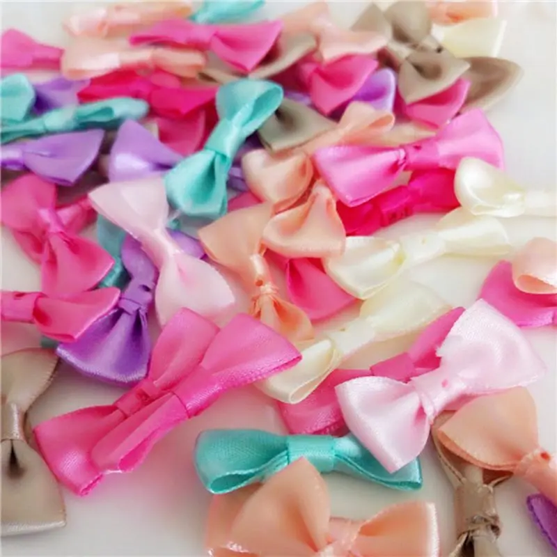 

20pcs/lot Mix Candy Colors Satin Bows for Scrapbooking Box Decoration Handmade Ornaments DIY Sewing Clothes Garments Accessories