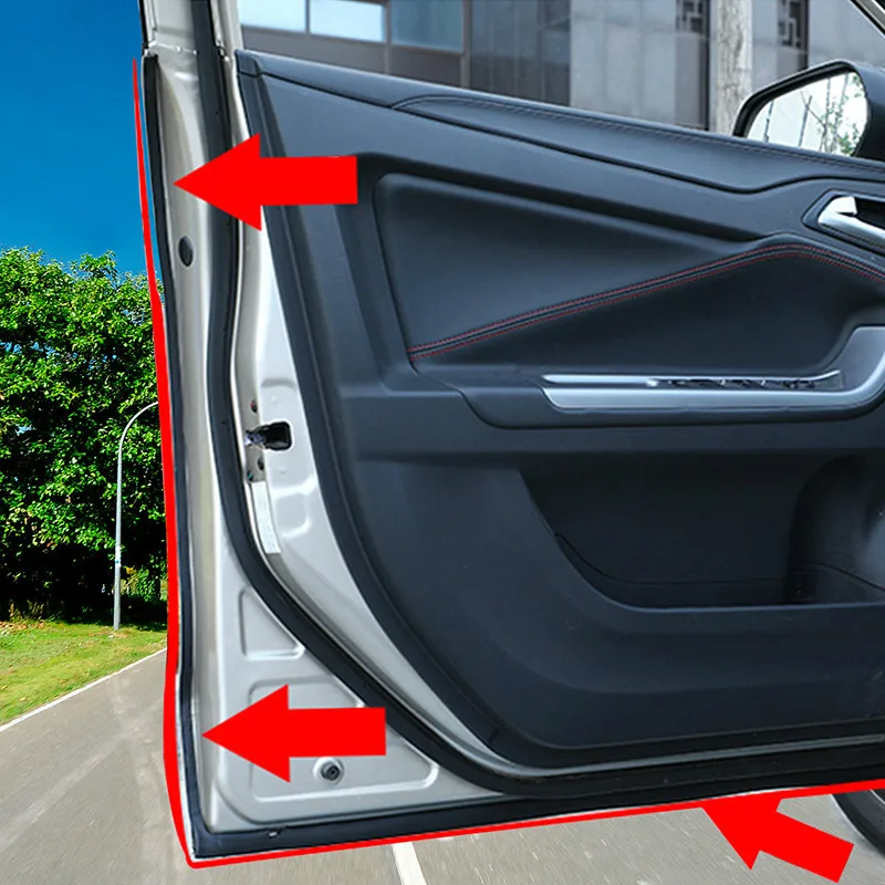 

2PCS Front Door 205cm Rear Door 180cm Seal Strip Noise Insulation Anti-Dust Soundproofing Car Rubber Seal