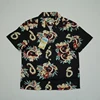 BOB DONG Steampunk Guitar Floral Print Casual Hawaiian Shirts Reggae Aloha Black 5