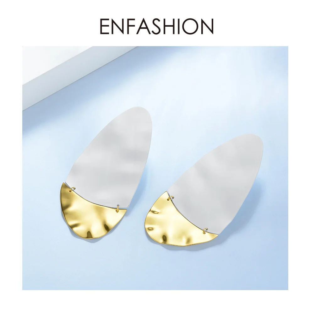 

ENFASHION Geometric Curve Stud Earrings For Women Mixed Color Minimalist Statement Earings Fashion Jewelry Pendientes EC191065