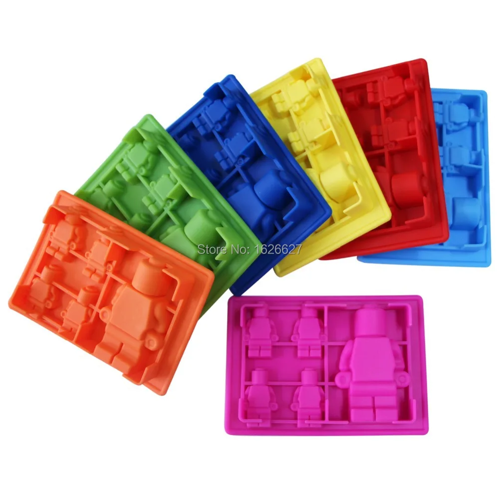 Silicona Lego molde 5x silicona robot molde del hielo del silicón construcción Blocs forma moldes de silicona cocina moldes de chocolate Silicona Lego molde 5x silicona robot molde del hielo del silicón construcción Blocs forma moldes de silicona cocina moldes de chocolate