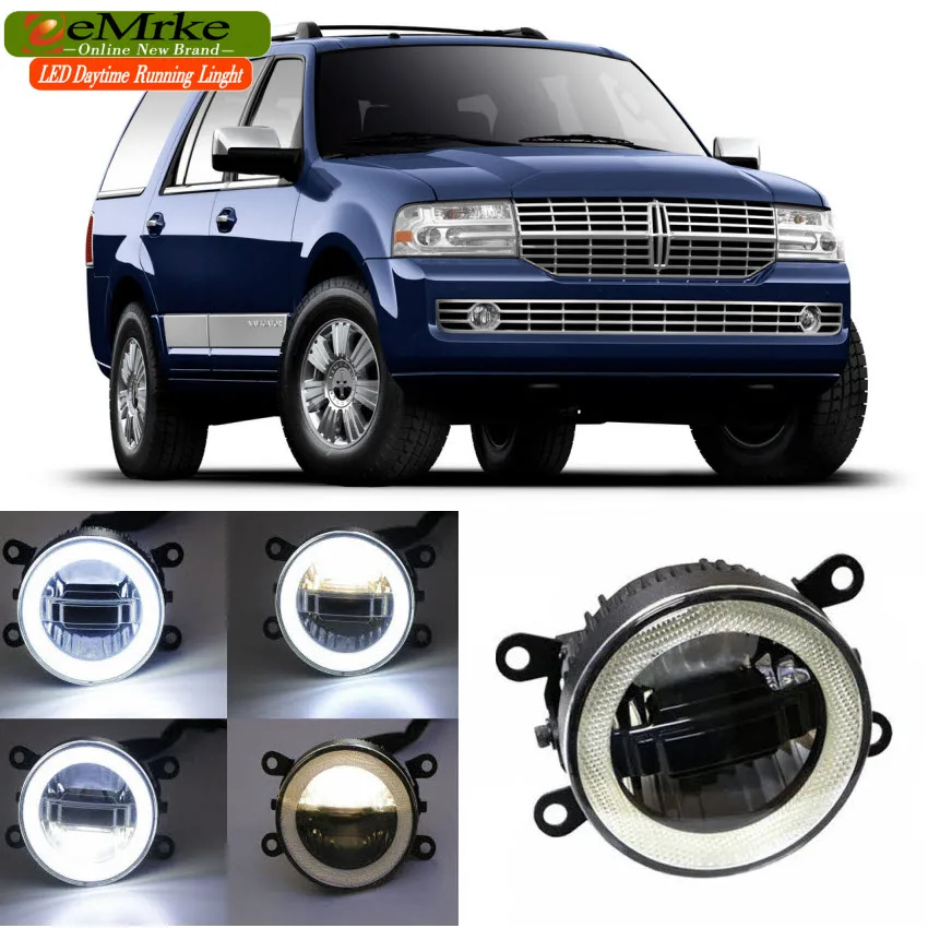 EeMrke для Lincoln Navigator 2007-2014 3 в 1 светодиодный ные ДХО ангельские глазки