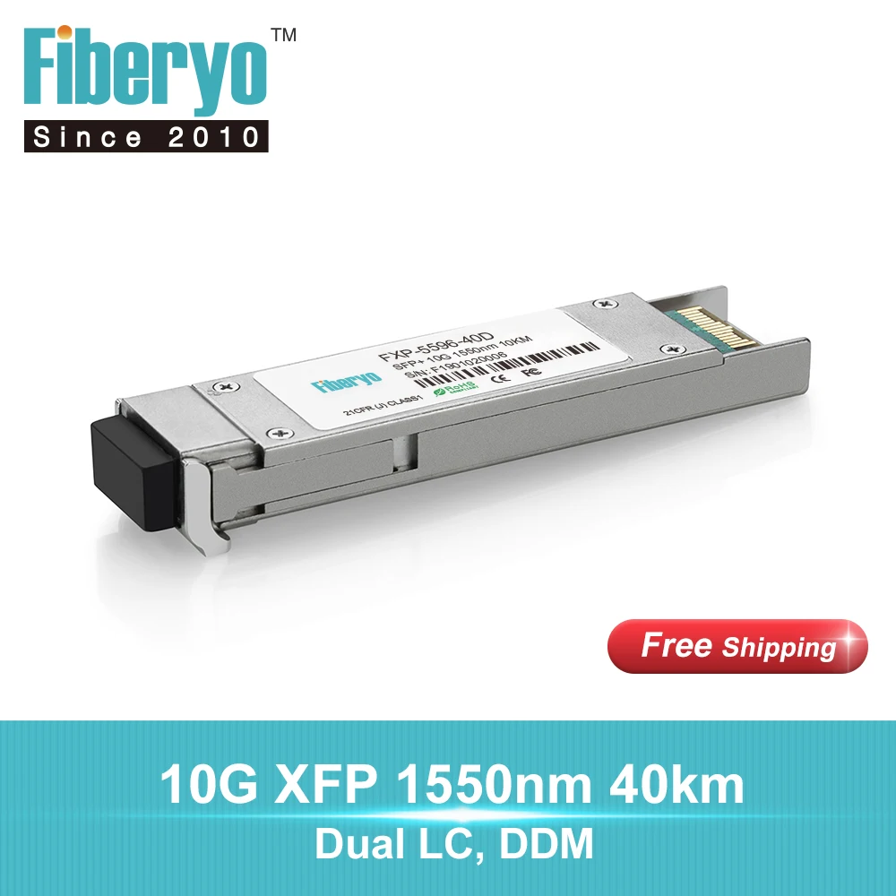 Fiberyo 10G XFP Duplex Transceivers 10Gb/s Fiber Optic Transceiver Module Dual LC 1550nm 40KM | Мобильные телефоны и