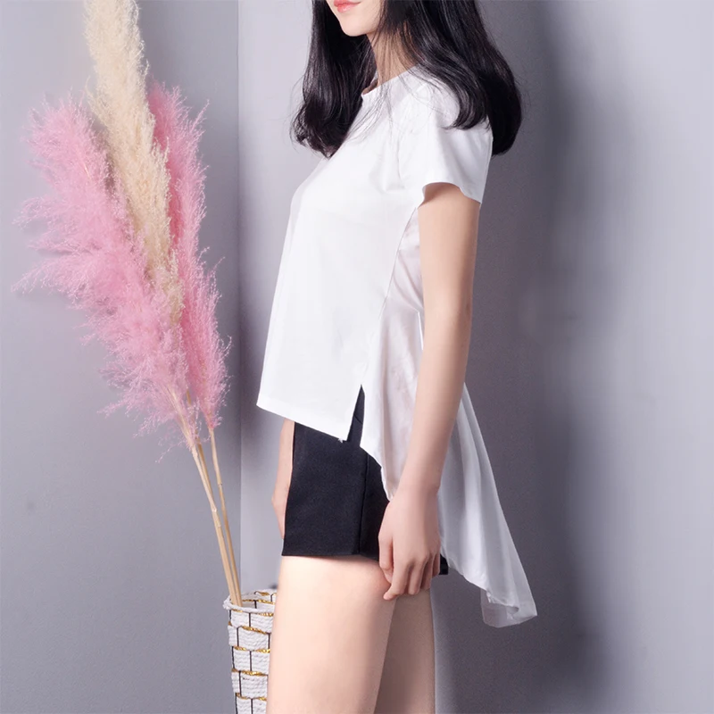 

2019 Spring and Summer Elegant Women T-shirts Cotton Casual T-shirts Solid Color Short Sleeve O-Neck T-shirts
