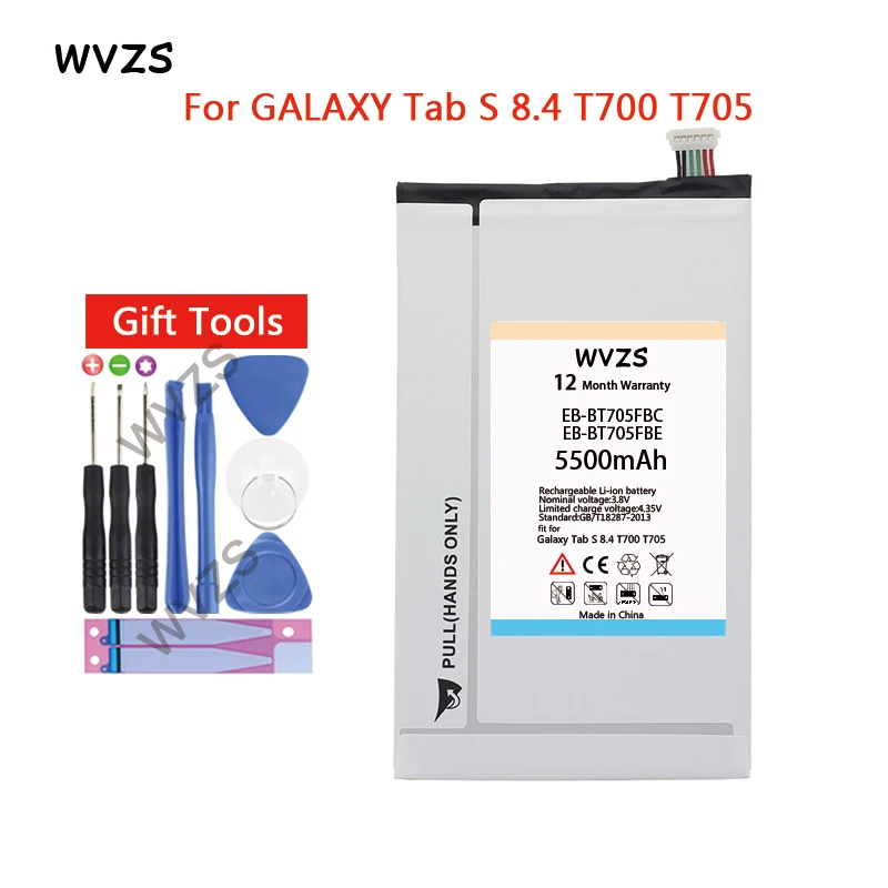 

wvzs 5500mAh Replacement Battery EB-BT705FBC EB-BT705FBE For Samsung Galaxy Tab S 8.4 T700 T705