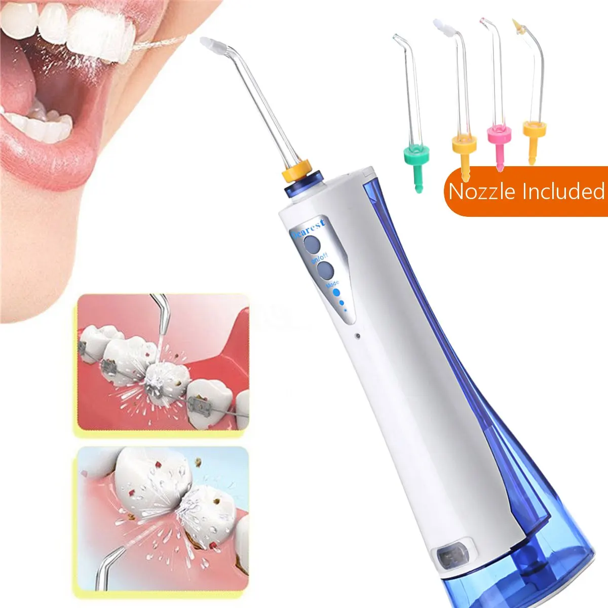 

9W Portable Dental Oral Irrigator Flosser Electric Teeth Cleaner Water Nozzles Storage Bag Set Battery Powered Personal Care Kit