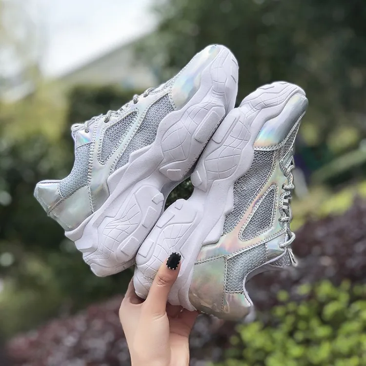 

HOT New Women Sneakers Mesh Breathable Fashion Casual Shoes Woman Tenis Feminino Design Platform Comfortable Chunky Sneakers