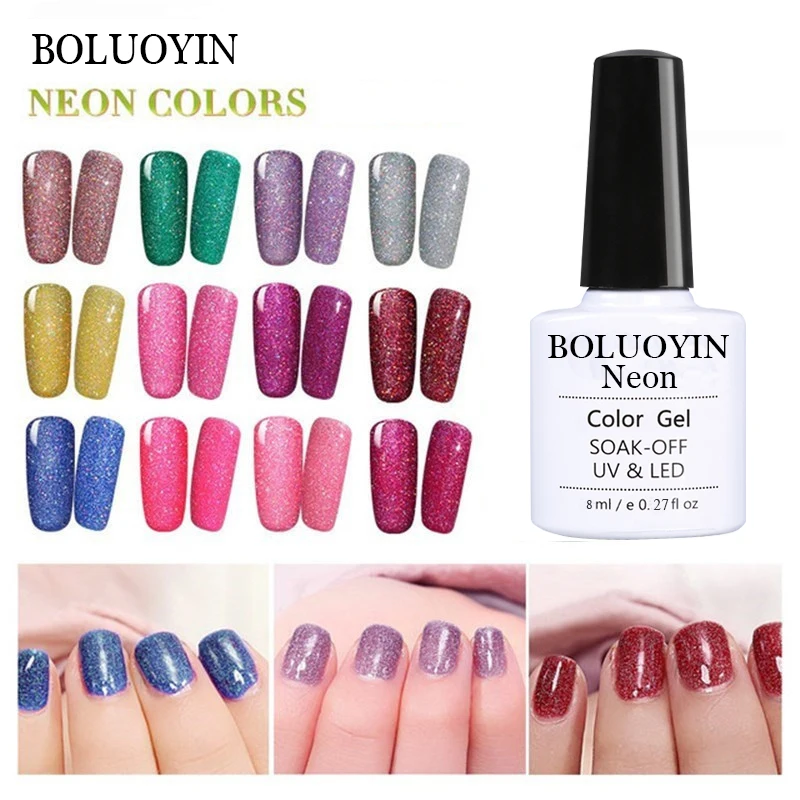 

Neon Hybrid Gel Primer for Nail Art 8ML 31 Color Rainbow UV Hybrid Gel Nail Polish Long-Lasting UV LED Colorful Nail Gel Polish