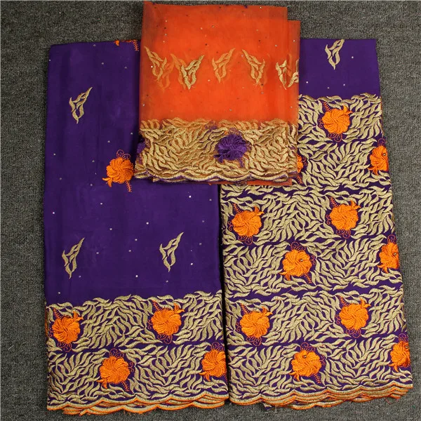 

3pcs/set Graceful African cotton Swiss voile lace cloth with French net lace fabric NCS28(2.5y+2.5y+2y)