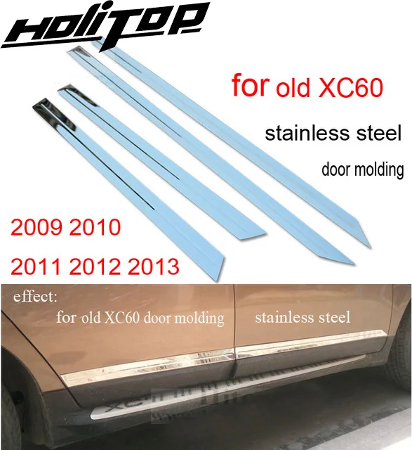 Молдинг двери Обшивка Кузова Боковая форма для VOLVO XC60 2009-, нержавеющая сталь или ABS хром, 4 шт./компл., 2009-2013 или