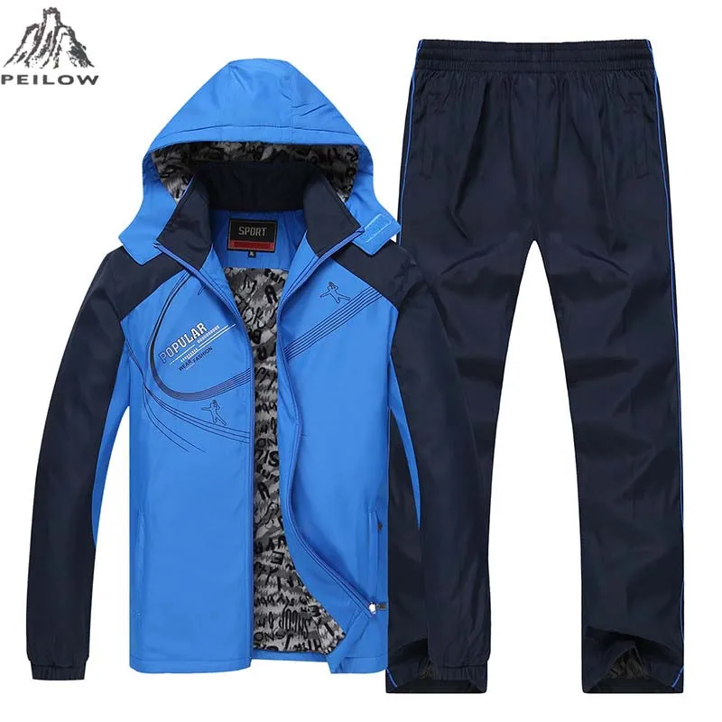 

PEILOW Plus size 5XL,6XL thicken warm winter jacket men brand sportsuit fleece tracksuit male cotton parka coat clothing