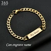 Fashion Customized Words Bar Chain Bracelet For Men Stainless Steel Adjustable Engraving Name Bangle Party Jewelry ► Photo 1/6