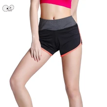 Женские Поддельные 2 в 1 спортивные дышащие шорты для бега спортивные короткие фитнес женские трусики для занятий йогой быстросохнущие теннисные колготки Femme