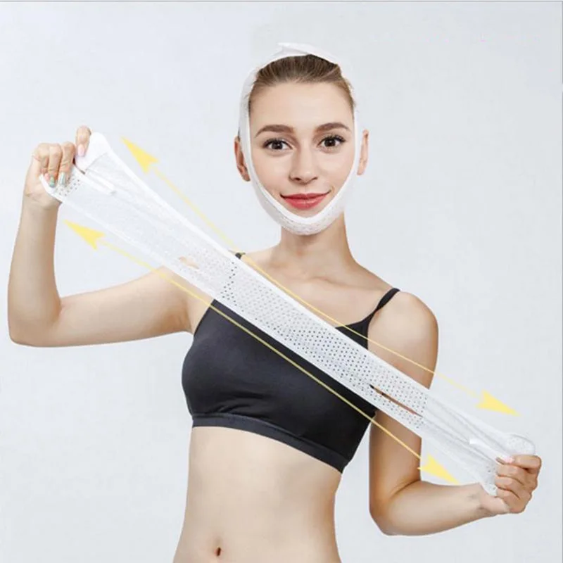 

Breathable Face Thin Band Face Bandage Face Shaping Mask Face Lifting Belt Anti Swell Massage V Face Shaper Reduce Double Chin