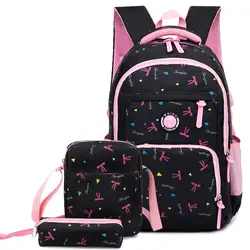 Новая мода школьные рюкзаки для девочек бренд дети рюкзак мультфильм печати Студент Книга сумка большой ёмкость Дети школьный 3 шт