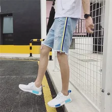 Джинсы Короткие мужские прямые уличные х/б мужские шорты рваные джинсовые шорты мужские трендовые тонкие летние новые стильные мужские